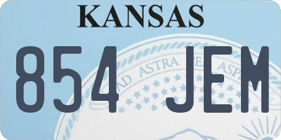 KS license plate 854JEM