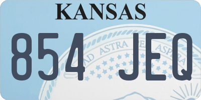 KS license plate 854JEQ