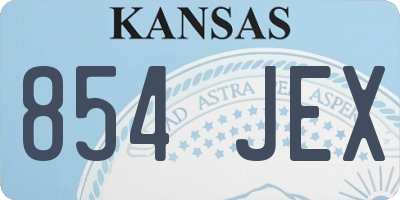 KS license plate 854JEX