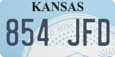 KS license plate 854JFD
