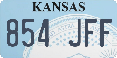 KS license plate 854JFF