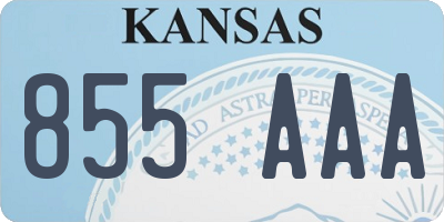 KS license plate 855AAA