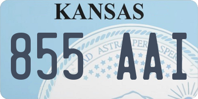 KS license plate 855AAI