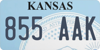 KS license plate 855AAK