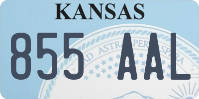 KS license plate 855AAL