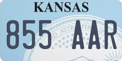 KS license plate 855AAR