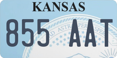 KS license plate 855AAT