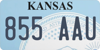 KS license plate 855AAU