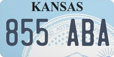 KS license plate 855ABA