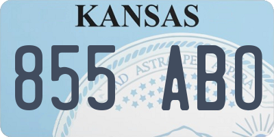 KS license plate 855ABO