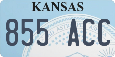 KS license plate 855ACC