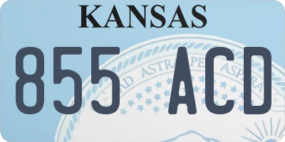 KS license plate 855ACD