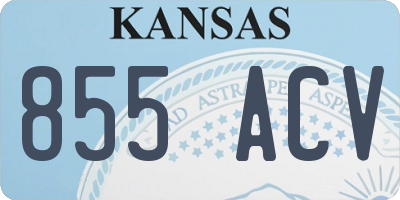 KS license plate 855ACV