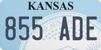 KS license plate 855ADE