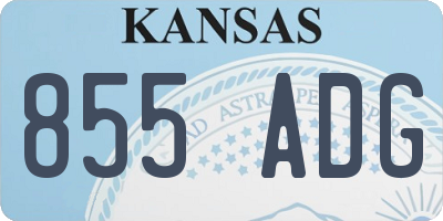 KS license plate 855ADG