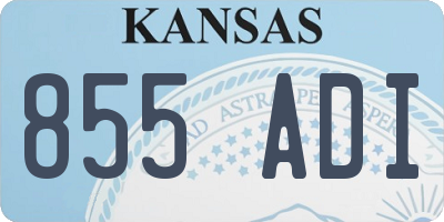 KS license plate 855ADI
