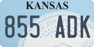 KS license plate 855ADK