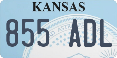 KS license plate 855ADL
