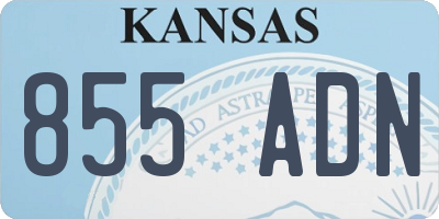 KS license plate 855ADN