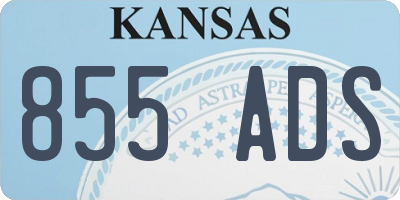 KS license plate 855ADS