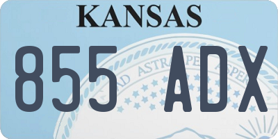 KS license plate 855ADX