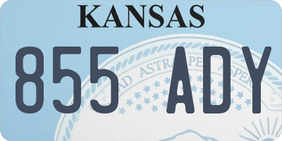 KS license plate 855ADY