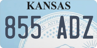 KS license plate 855ADZ