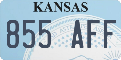 KS license plate 855AFF