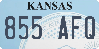 KS license plate 855AFQ