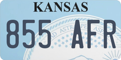 KS license plate 855AFR