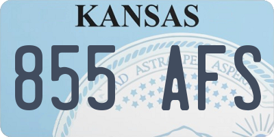 KS license plate 855AFS