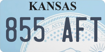 KS license plate 855AFT
