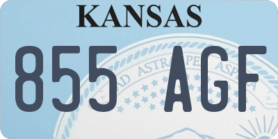 KS license plate 855AGF