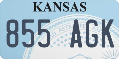 KS license plate 855AGK