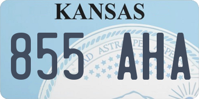 KS license plate 855AHA