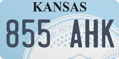 KS license plate 855AHK