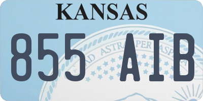 KS license plate 855AIB