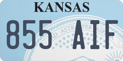 KS license plate 855AIF