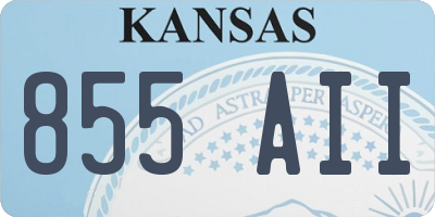 KS license plate 855AII