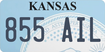 KS license plate 855AIL