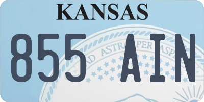 KS license plate 855AIN
