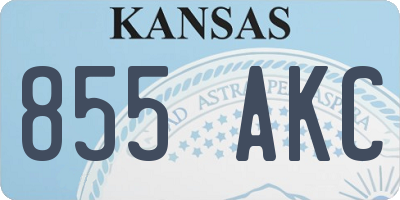 KS license plate 855AKC
