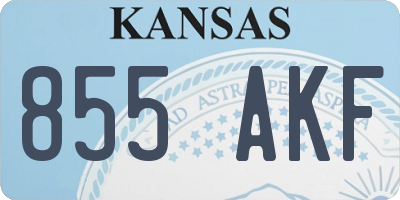 KS license plate 855AKF