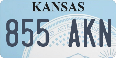 KS license plate 855AKN