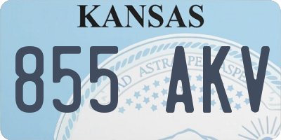 KS license plate 855AKV