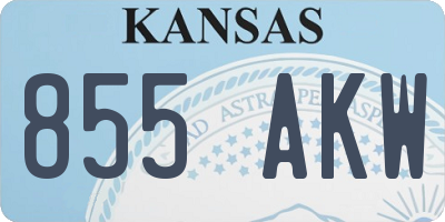 KS license plate 855AKW
