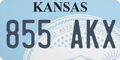 KS license plate 855AKX