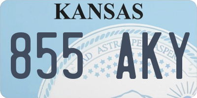 KS license plate 855AKY