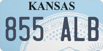 KS license plate 855ALB