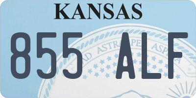 KS license plate 855ALF